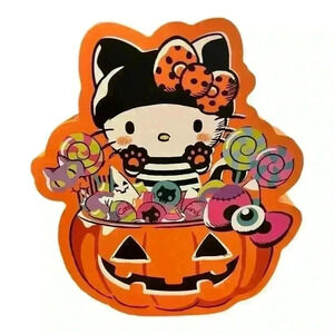 NWT! Hello Kitty Painted Wooden Halloween Decoration